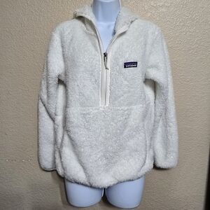 Patagonia White Plush Half-Zip Fleece Pullover